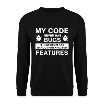 Programmierer Coder Coding - Unisex Pullover - Schwarz - Vorne - Alina (178cm) & Michal (187cm)