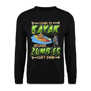 Kayak Zombie Funny Canoe Sport disant cadeau - Sweat-shirt Unisexe - noir - Devant - Alina (178cm) & Michal (187cm)
