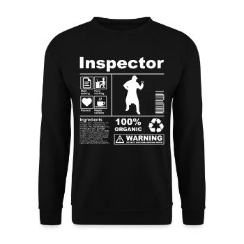 Inspector Product Description - Unisex Sweatshirt - black - Front - Alina (178cm) & Michal (187cm)