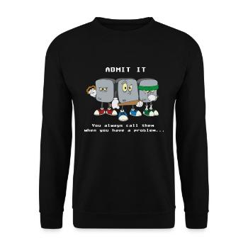 Informatiker Programmierer Strg Alt Entf Computer - Unisex Pullover - Schwarz - Vorne - Alina (178cm) & Michal (187cm)