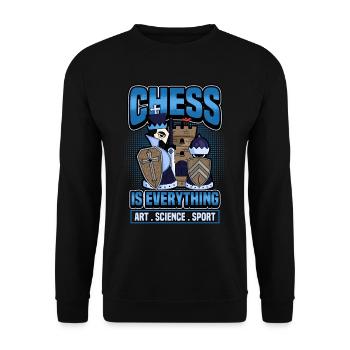 Chess Checkmate Funny Board Game Gift - Unisex Sweatshirt - black - Front - Alina (178cm) & Michal (187cm)