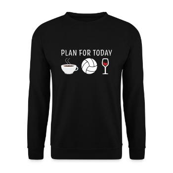 Volleyball Kaffee Wein Café Volleyballer Today - Unisex Pullover - Schwarz - Vorne - Alina (178cm) & Michal (187cm)
