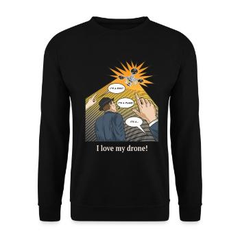 Drone Owners Drone Fans Pilot Hobby Design - Unisex Sweatshirt - black - Front - Alina (178cm) & Michal (187cm)