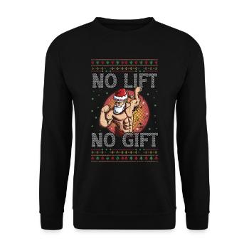 Moche Noël Fitness Sport Gym Santa Claus - Sweat-shirt Unisexe - noir - Devant - Alina (178cm) & Michal (187cm)