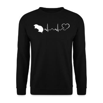 Mole - My Heart Beats For Moles - Sweat-shirt Unisexe - noir - Devant - Alina (178cm) & Michal (187cm)