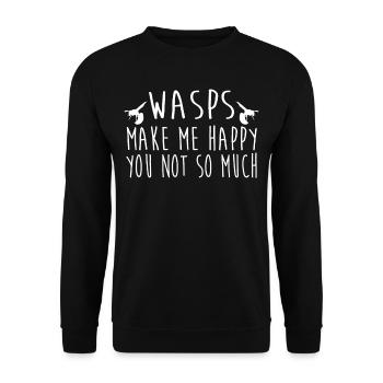 Wasps Make Me Happy - Unisex Sweatshirt - black - Front - Alina (178cm) & Michal (187cm)