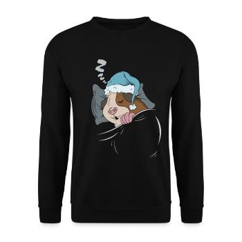 Guinea pigs sleep sleepyhead pajamas - Unisex Sweatshirt - black - Front - Alina (178cm) & Michal (187cm)