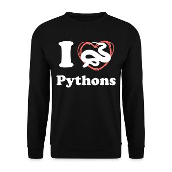 J'aime les pythons - Sweat-shirt Unisexe - noir - Devant - Alina (178cm) & Michal (187cm)