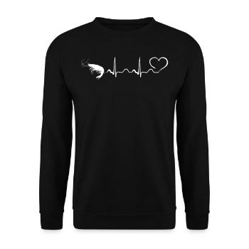 Shrimp - My Heart Beats For Shrimps - Unisex Pullover - Schwarz - Vorne - Alina (178cm) & Michal (187cm)