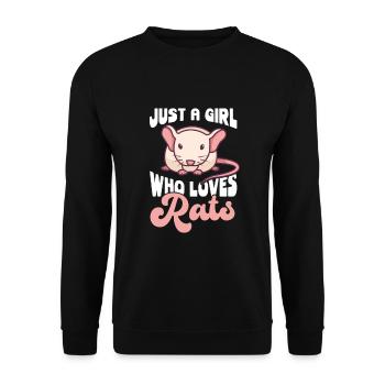 Rat girl Just a girl who loves rats house rat - Unisex Sweatshirt - black - Front - Alina (178cm) & Michal (187cm)