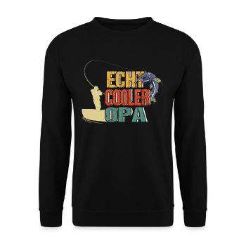 Angler Opa Rentner Vatertag Lustig Spruch Geschenk - Unisex Pullover - Schwarz - Vorne - Alina (178cm) & Michal (187cm)