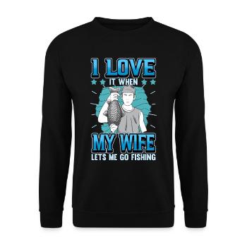 Angler Saint Valentin drôle disant cadeau femme - Sweat-shirt Unisexe - noir - Devant - Alina (178cm) & Michal (187cm)