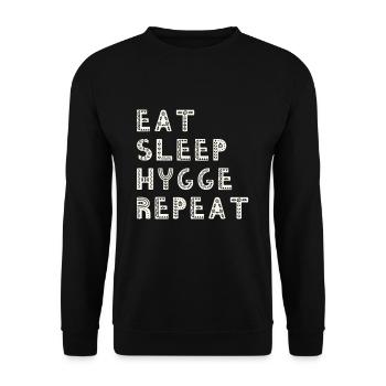 Hygge Hyggelig Scandinavia Eat Sleep - Sweat-shirt Unisexe - noir - Devant - Alina (178cm) & Michal (187cm)