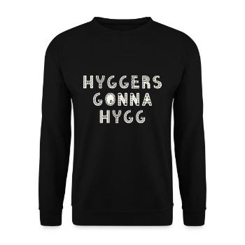 Hygge Hyggelig Scandinavia Hyggers va Hygg - Sweat-shirt Unisexe - noir - Devant - Alina (178cm) & Michal (187cm)
