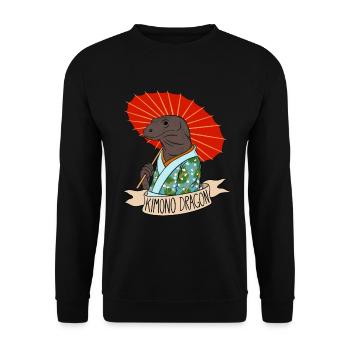 Komodo dragon kimono moniteur lézard reptile japonais - Sweat-shirt Unisexe - noir - Devant - Alina (178cm) & Michal (187cm)