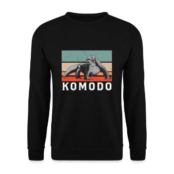 Komodo Dragon Moniteur Lézard Reptiles Rétro Vintage Komodo - Sweat-shirt Unisexe - noir - Devant - Alina (178cm) & Michal (187cm)