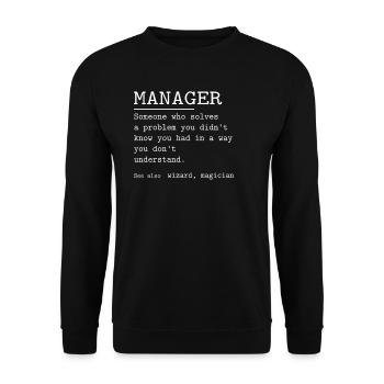 MANAGER - Unisex Sweatshirt - black - Front - Alina (178cm) & Michal (187cm)