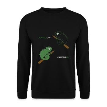 Caméléon ChameleOFF camouflage drôle reptile - Sweat-shirt Unisexe - noir - Devant - Alina (178cm) & Michal (187cm)