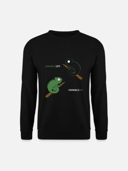 Chamäleon ChameleOFF Tarnung Lustig Reptil - Unisex Pullover - Schwarz