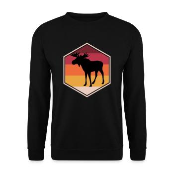 Awesome Moose Present Idea For Boys - Unisex Pullover - Schwarz - Vorne - Alina (178cm) & Michal (187cm)