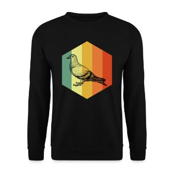 PIGEON Vintage Bandtail Tshirt - Unisex Sweatshirt - black - Front - Alina (178cm) & Michal (187cm)