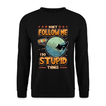 Wakeboard kite surfing saying funny gift - Unisex Sweatshirt - black - Front - Alina (178cm) & Michal (187cm)