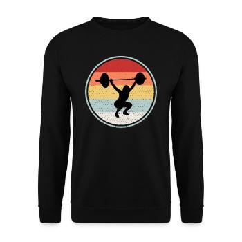 Weight Lifting Tee For Father - Unisex Sweatshirt - black - Front - Alina (178cm) & Michal (187cm)