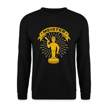 Elektriker Statue Trophäe Meister Meisterprüfung - Unisex Pullover - Schwarz - Vorne - Alina (178cm) & Michal (187cm)