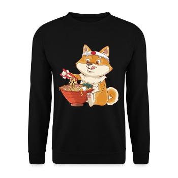 Ramen Shiba Inu Japon chien de soupe de nouilles cadeau - Sweat-shirt Unisexe - noir - Devant - Alina (178cm) & Michal (187cm)