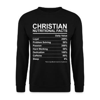 Christian Nutritional Facts - Unisex Sweatshirt - black - Front - Alina (178cm) & Michal (187cm)