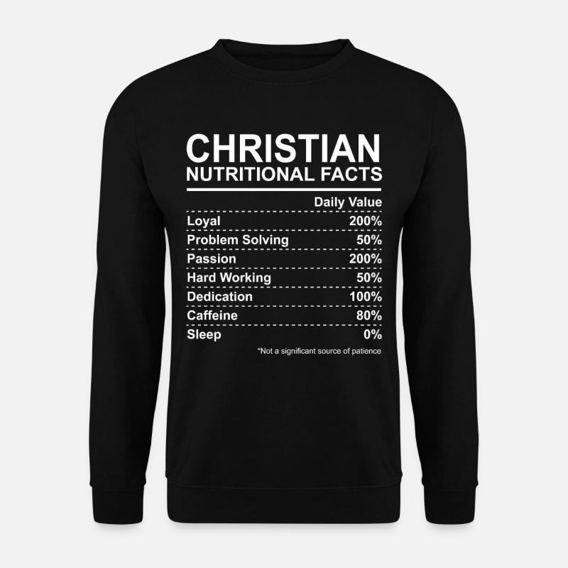 Christian Nutritional Facts - Unisex Pullover - Schwarz