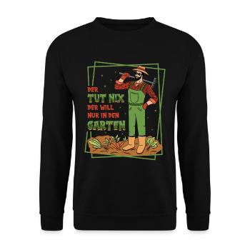 Garten Gärtnerin Gartenarbei Pflanzen Geschenk - Unisex Pullover - Schwarz - Vorne - Alina (178cm) & Michal (187cm)