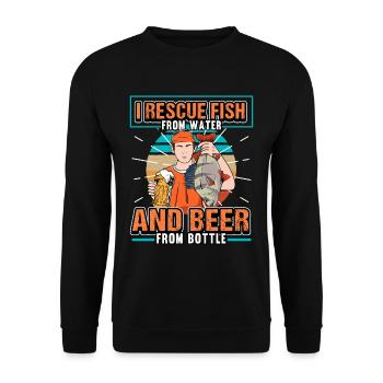 Pêche Pêche Buveur de bière Cadeau drôle - Sweat-shirt Unisexe - noir - Devant - Alina (178cm) & Michal (187cm)