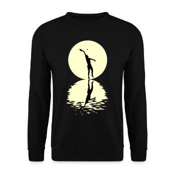 Beach tennis moon - Unisex Sweatshirt - black - Front - Alina (178cm) & Michal (187cm)
