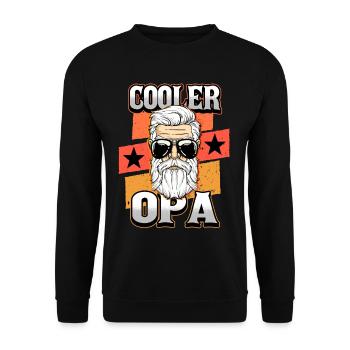 Cooler Opa Vatertag Lustig Großeltern Geschenk - Unisex Pullover - Schwarz - Vorne - Alina (178cm) & Michal (187cm)