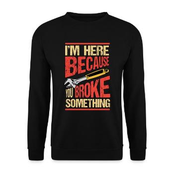 Car Car Mechanic Profession Funny Saying Gift - Unisex Sweatshirt - black - Front - Alina (178cm) & Michal (187cm)
