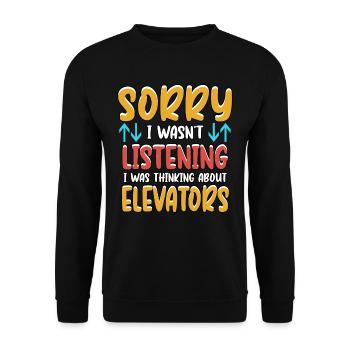 Elevator Fitter Mechatronics Elevator Profession Gift - Unisex Sweatshirt - black - Front - Alina (178cm) & Michal (187cm)