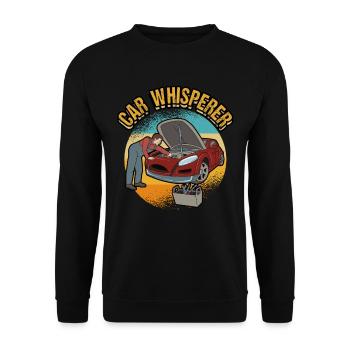 KFZ Auto Mechaniker Beruf Lustig Spruch Geschenk - Unisex Pullover - Schwarz - Vorne - Alina (178cm) & Michal (187cm)