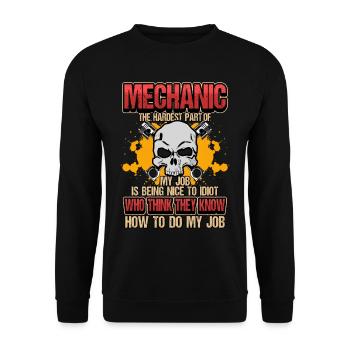 Voiture mécanicien métier drôle rengaine cadeau - Sweat-shirt Unisexe - noir - Devant - Alina (178cm) & Michal (187cm)