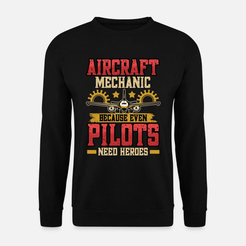 Fluggerätmechaniker Flugzeugmechaniker Geschenk - Unisex Pullover - Schwarz