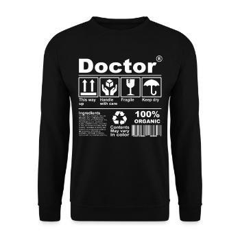 Doctor Product Description Shirt - Sweat-shirt Unisexe - noir - Devant - Alina (178cm) & Michal (187cm)