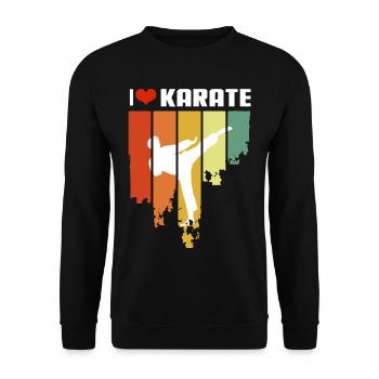 I Love Karate Retro Edition - Sweat-shirt Unisexe - noir - Devant - Alina (178cm) & Michal (187cm)