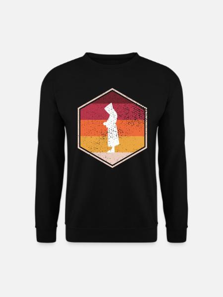 Retro Monk Hexagon Design - Unisex Sweatshirt - black