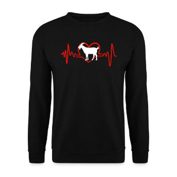 I Love Goats Heartbeat - Unisex Sweatshirt - black - Front - Alina (178cm) & Michal (187cm)