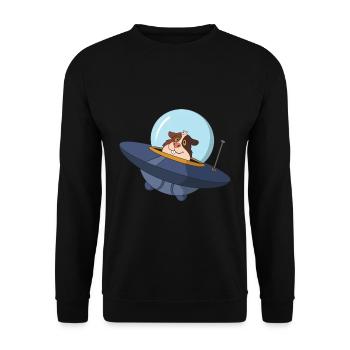 Ufo Guinea Pig Pig Lover - Unisex Sweatshirt - black - Front - Alina (178cm) & Michal (187cm)