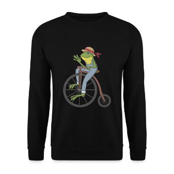 Cottagecore grenouille sur les champignons amoureux de la nature - Sweat-shirt Unisexe - noir - Devant - Alina (178cm) & Michal (187cm)