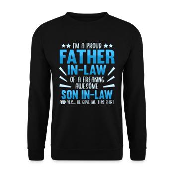 Vatertag Sohn Tochter Männertag Spruch Lustig - Unisex Pullover - Schwarz - Vorne - Alina (178cm) & Michal (187cm)