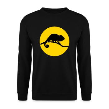 chameleon and moon - Sweat-shirt Unisexe - noir - Devant - Alina (178cm) & Michal (187cm)