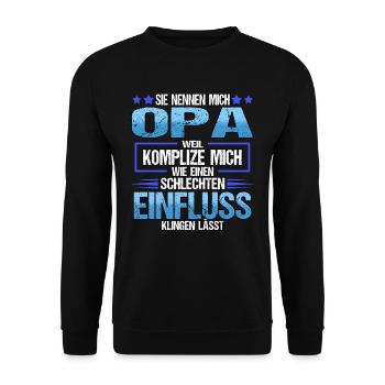 Vatertag Sohn Tochter Männertag Spruch Lustig - Unisex Pullover - Schwarz - Vorne - Alina (178cm) & Michal (187cm)