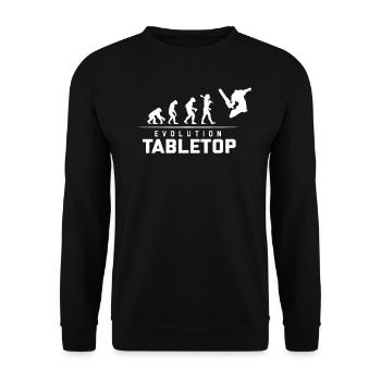 EVOLUTION OF TABLETOP - Unisex Pullover - Schwarz - Vorne - Alina (178cm) & Michal (187cm)